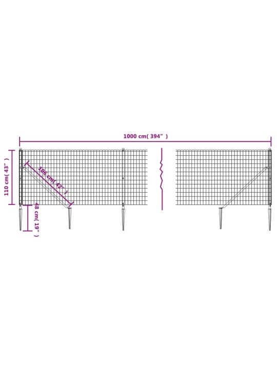 Verkkoaita maapiikeillä vihreä 1,1x10 m