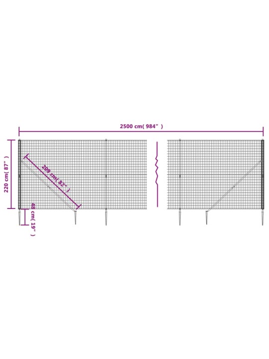 Verkkoaita maapiikeillä vihreä 2,2x25 m