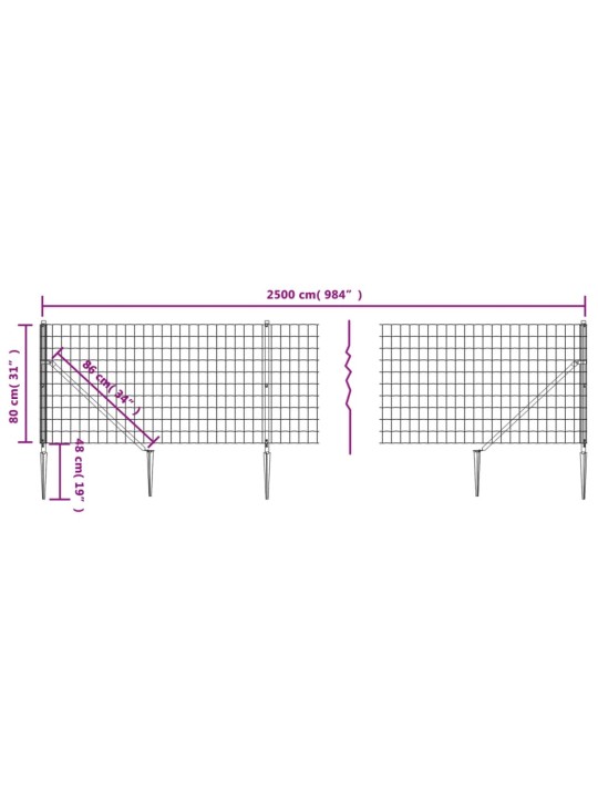 Verkkoaita maapiikeillä vihreä 0,8x25 m