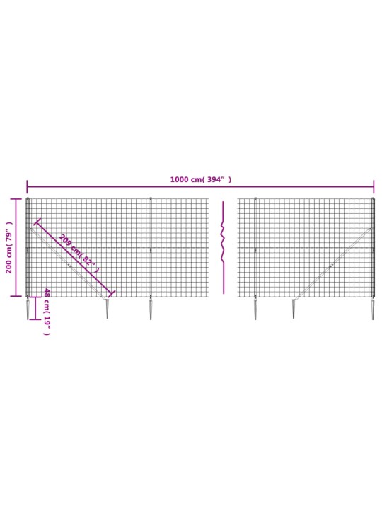 Verkkoaita maapiikeillä vihreä 2x10 m