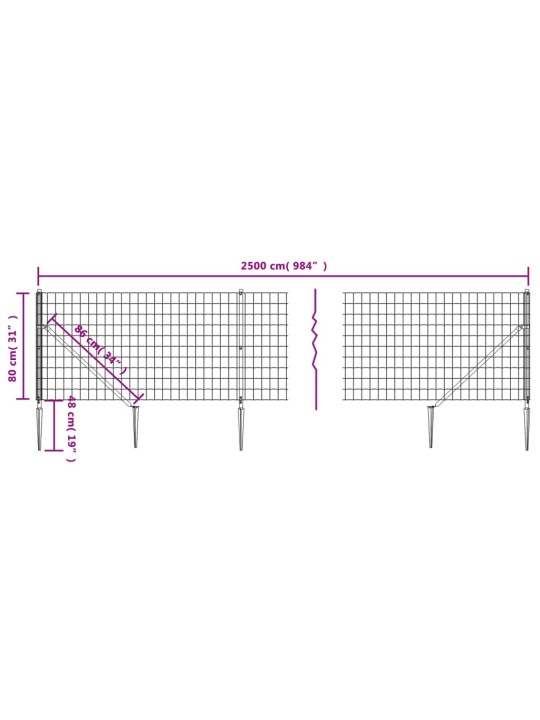 Verkkoaita maapiikeillä antrasiitti 0,8x25 m