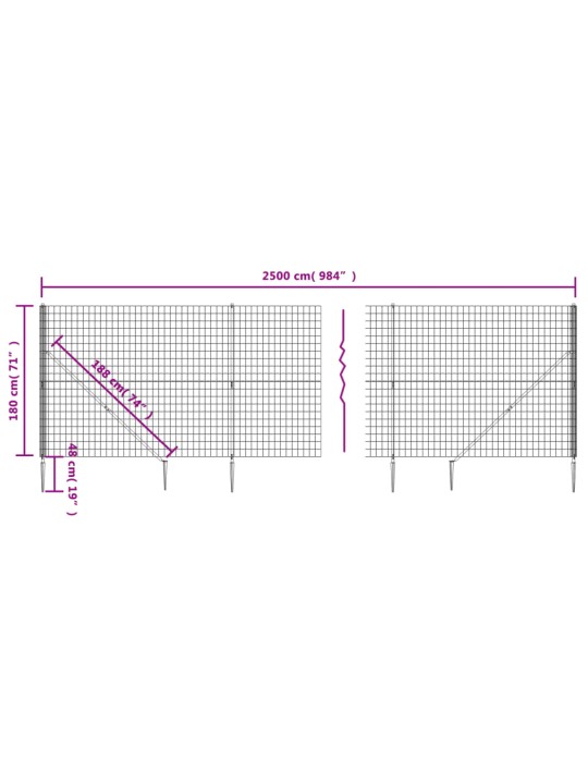 Verkkoaita maapiikeillä antrasiitti 1,8x25 m