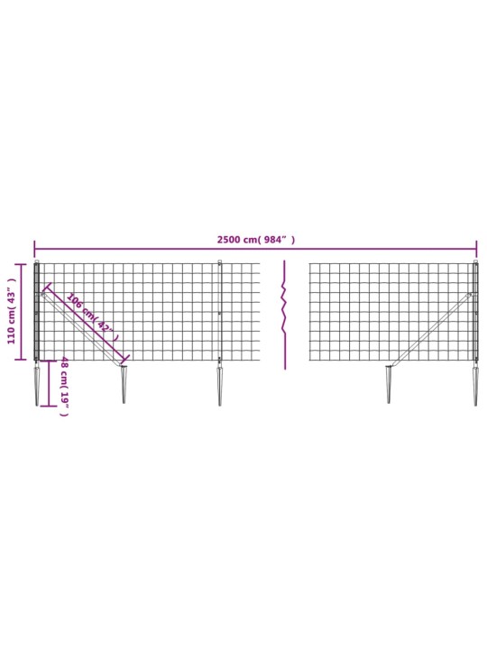 Verkkoaita maapiikeillä antrasiitti 1,1x25 m