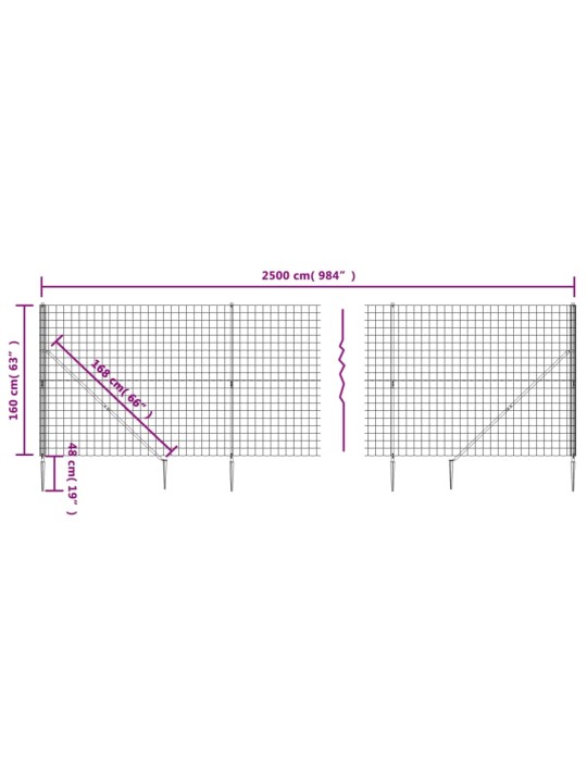 Verkkoaita maapiikeillä antrasiitti 1,6x25 m