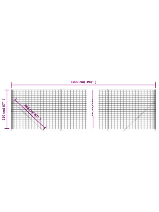 Verkkoaita laipalla antrasiitti 2,2x10 m