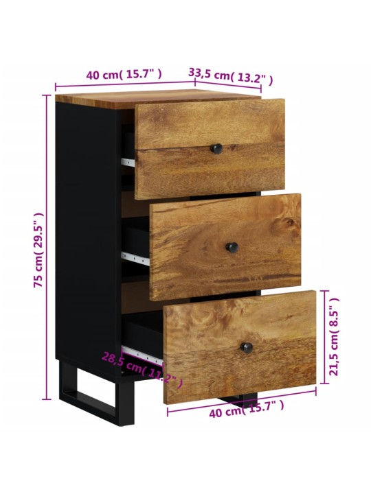 Senkki 3 laatikkoa 40x33,5x75 cm täysi mangopuu