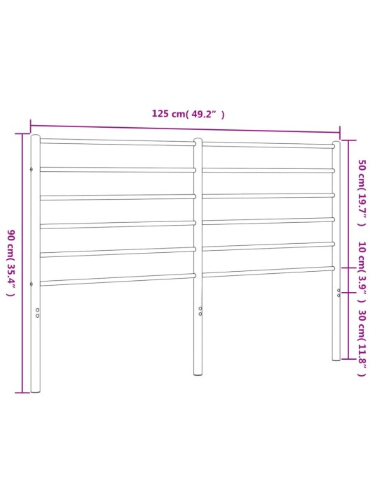 Metallinen sängynpääty musta 120 cm