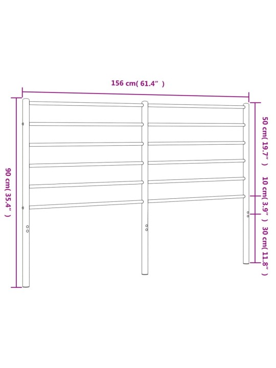 Metallinen sängynpääty musta 150 cm