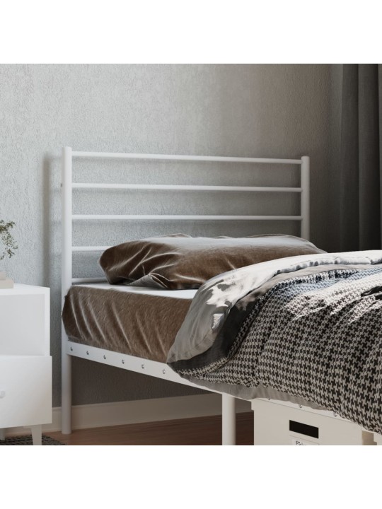 Metallinen sängynpääty valkoinen 107 cm