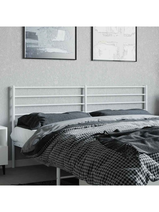 Metallinen sängynpääty valkoinen 200 cm