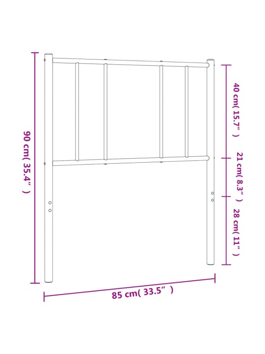 Metallinen sängynpääty musta 80 cm