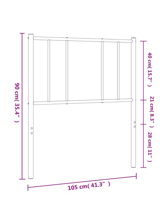 Metallinen sängynpääty musta 100 cm