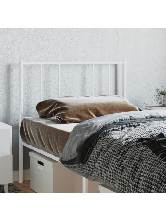 Metallinen sängynpääty valkoinen 90 cm