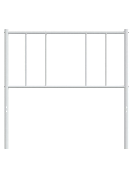 Metallinen sängynpääty valkoinen 90 cm