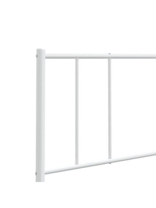 Metallinen sängynpääty valkoinen 90 cm