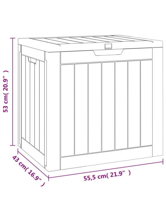 Puutarhan varastoarkku musta 55,5x43x53 cm polypropeeni