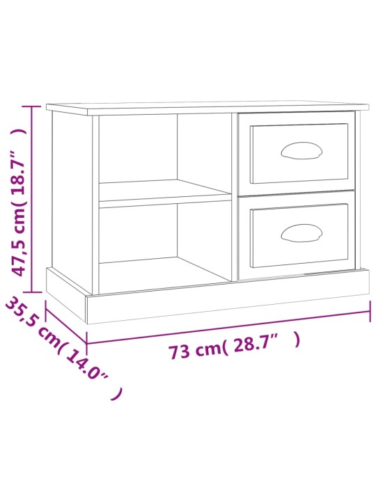 TV-taso musta 73x35,5x47,5 cm tekninen puu