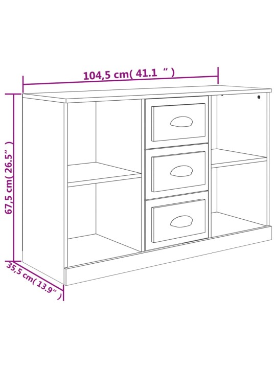 Senkki betoninharmaa 104,5x35,5x67,5 cm tekninen puu