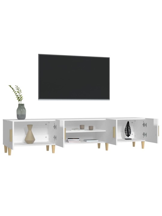 Tv-taso korkeakiilto valkoinen 180x31,5x40 cm tekninen puu