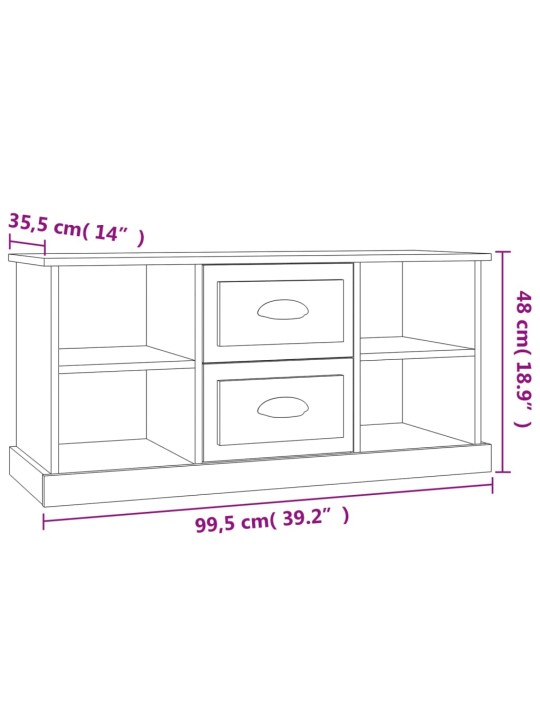 TV-taso musta 99,5x35,5x48 cm tekninen puu