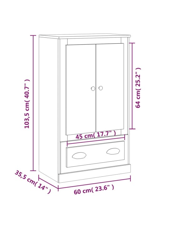 Kaappi ruskea tammi 60x35,5x103,5 cm tekninen puu