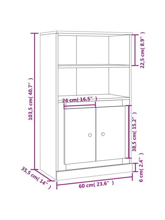 Kaappi Sonoma-tammi 60x35,5x103,5 cm tekninen puu