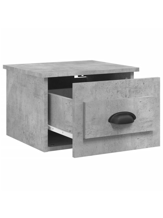Seinäkiinnitettävä yöpöytä betoninharmaa 41,5x36x28 cm
