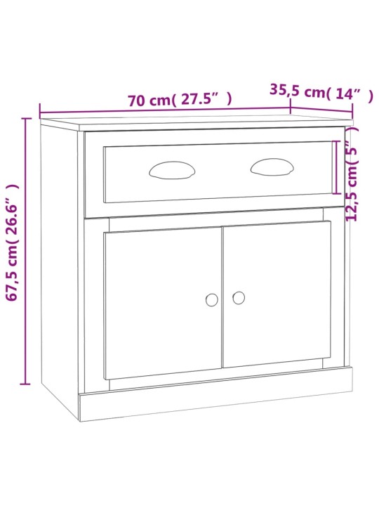 Senkki sonoma tammi 70x35,5x67,5 cm tekninen puu