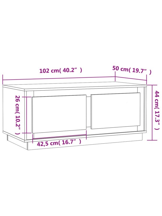 Sohvapöytä Sonoma-tammi 102x50x44 cm tekninen puu