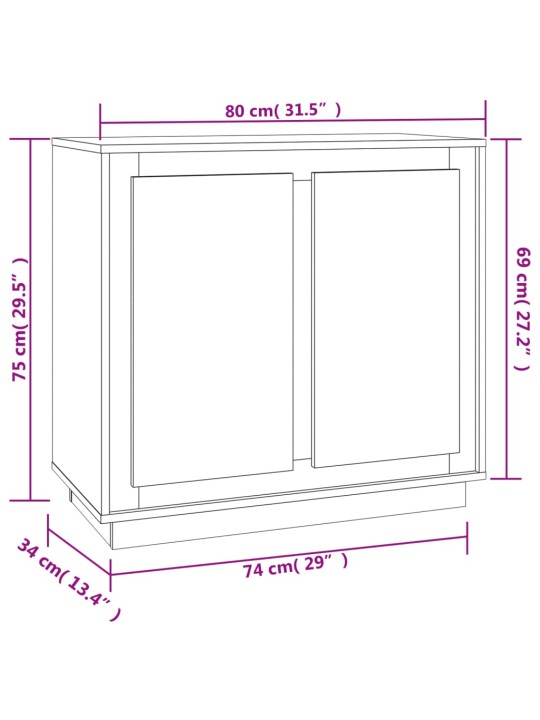 Senkki Sonoma tammi 80x34x75 cm tekninen puu