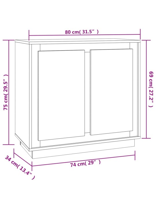 Senkki betoninharmaa 80x34x75 cm tekninen puu