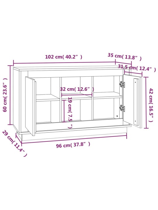 Senkki betoninharmaa 102x35x60 cm tekninen puu