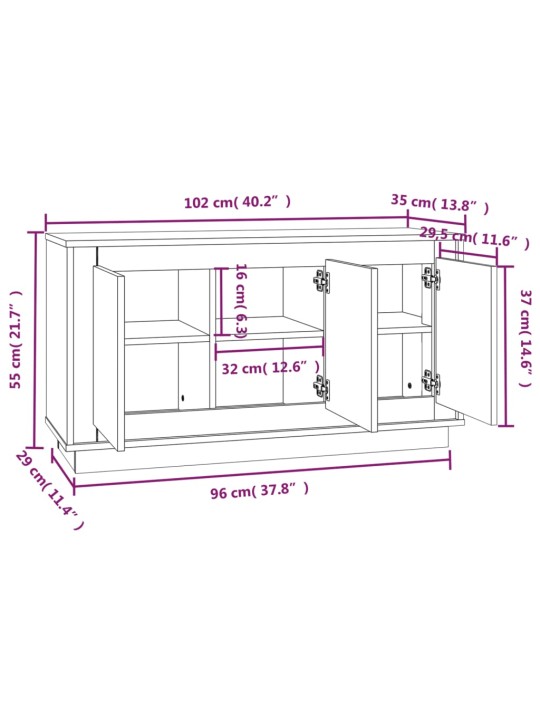 Senkki Sonoma tammi 102x35x55 cm tekninen puu