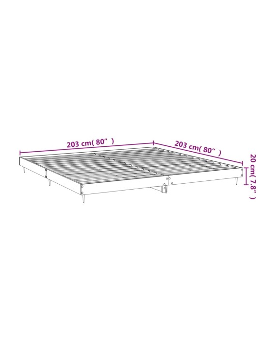 Sängynrunko musta 200x200 cm tekninen puu