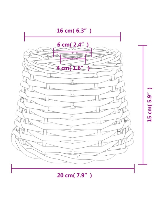 Kattovalaisimen varjostin ruskea Ø20x15 cm paju