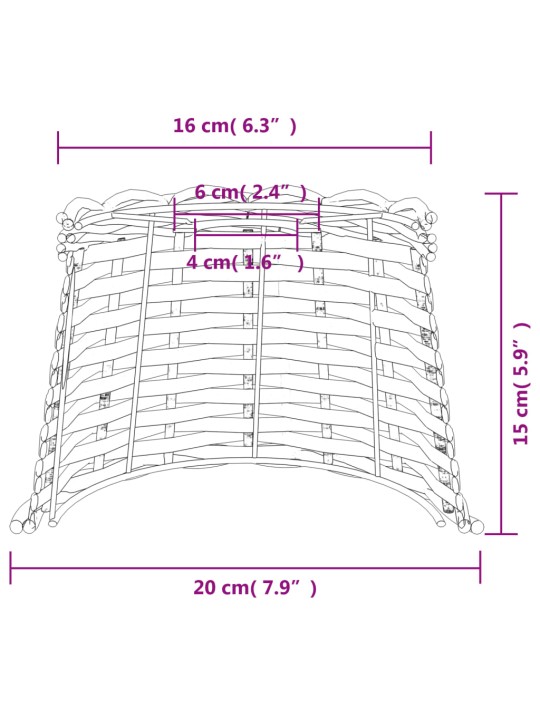 Kattovalaisimen varjostin ruskea Ø20x15 cm paju