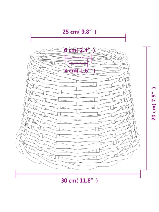 Kattovalaisimen varjostin ruskea Ø30x20 cm paju