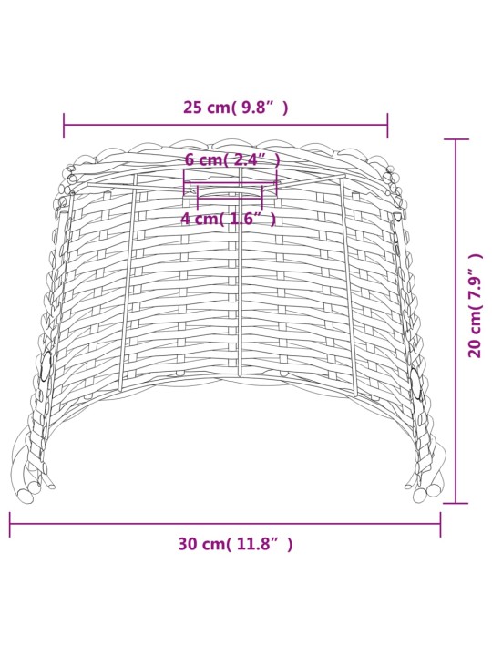 Kattovalaisimen varjostin ruskea Ø30x20 cm paju