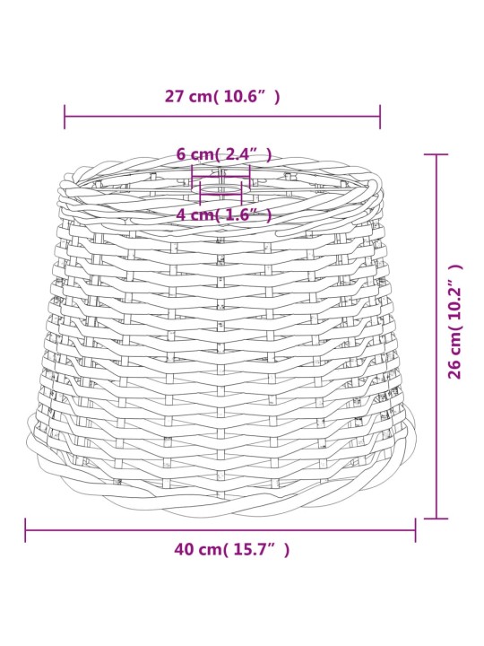 Kattovalaisimen varjostin ruskea Ø40x26 cm paju