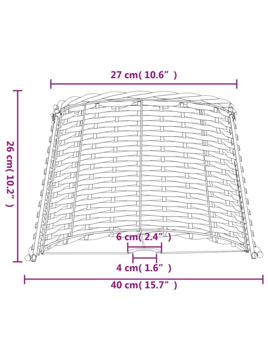 Lampunvarjostin valkoinen Ø40x26 cm paju