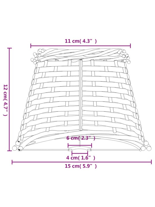 Lampunvarjostin ruskea Ø15x12 cm paju