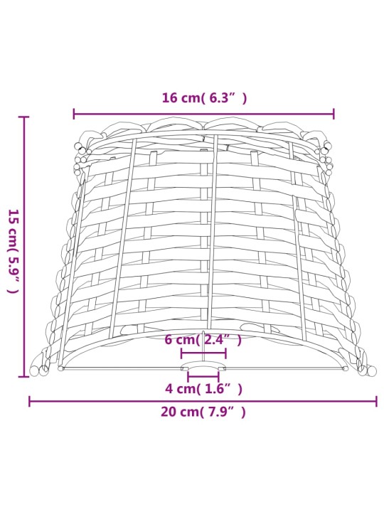 Lampunvarjostin ruskea Ø20x15 cm paju