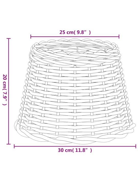 Lampunvarjostin ruskea Ø30x20 cm paju