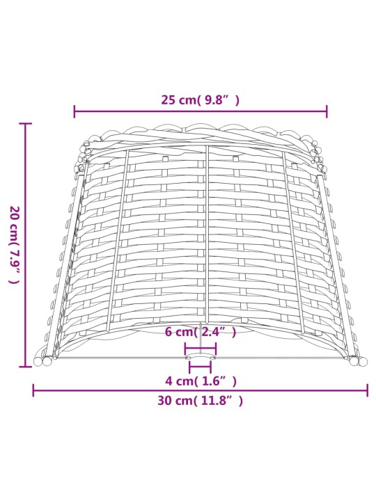 Lampunvarjostin ruskea Ø30x20 cm paju