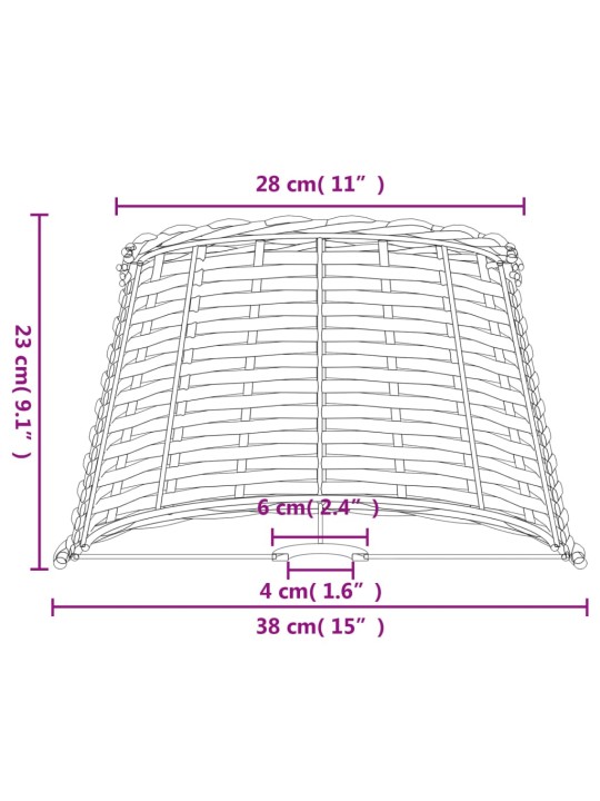 Lampunvarjostin ruskea Ø38x23 cm paju