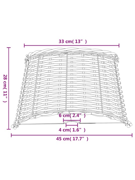 Lampunvarjostin ruskea Ø45x28 cm paju