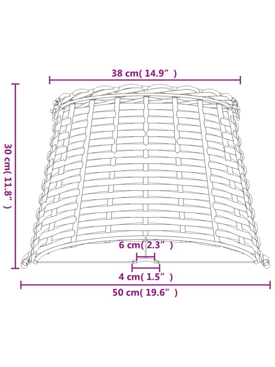 Lampunvarjostin ruskea ø50x30 cm paju