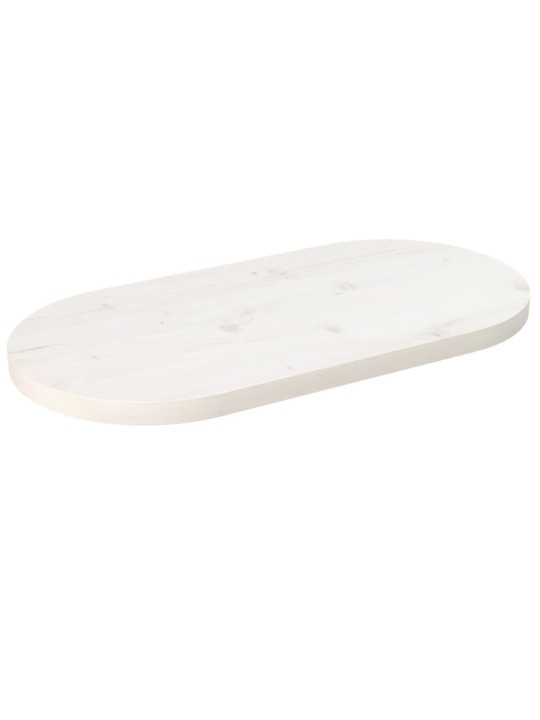 Pöytälevy valkoinen 60x30x2,5 cm täysi mänty ovaali