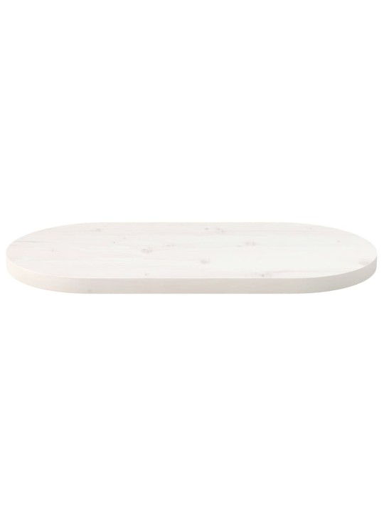 Pöytälevy valkoinen 60x30x2,5 cm täysi mänty ovaali