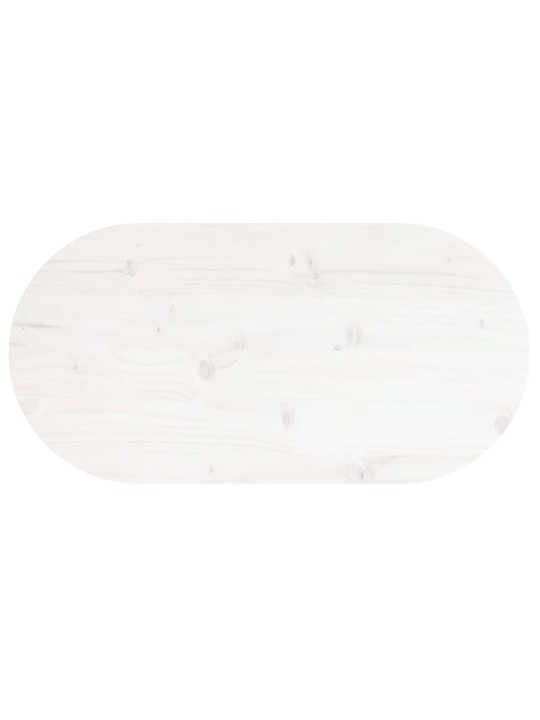 Pöytälevy valkoinen 80x40x2,5 cm täysi mänty ovaali